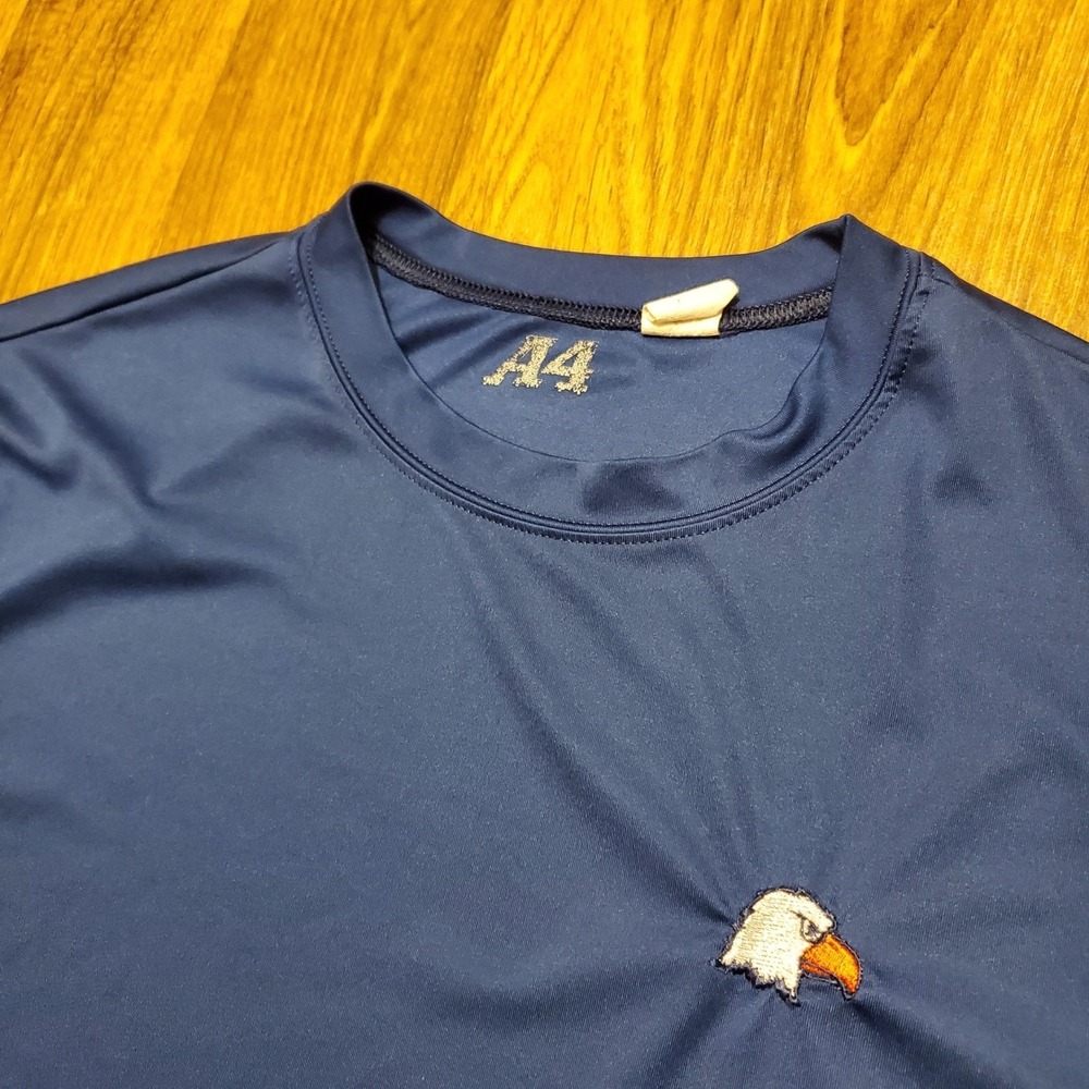 Carson Newman Eagles Shirt Men Large Blue Performance Short Sleeve Team Issue A4